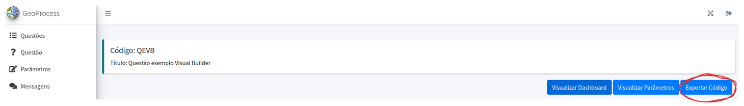 Exportar código - Visual Builder