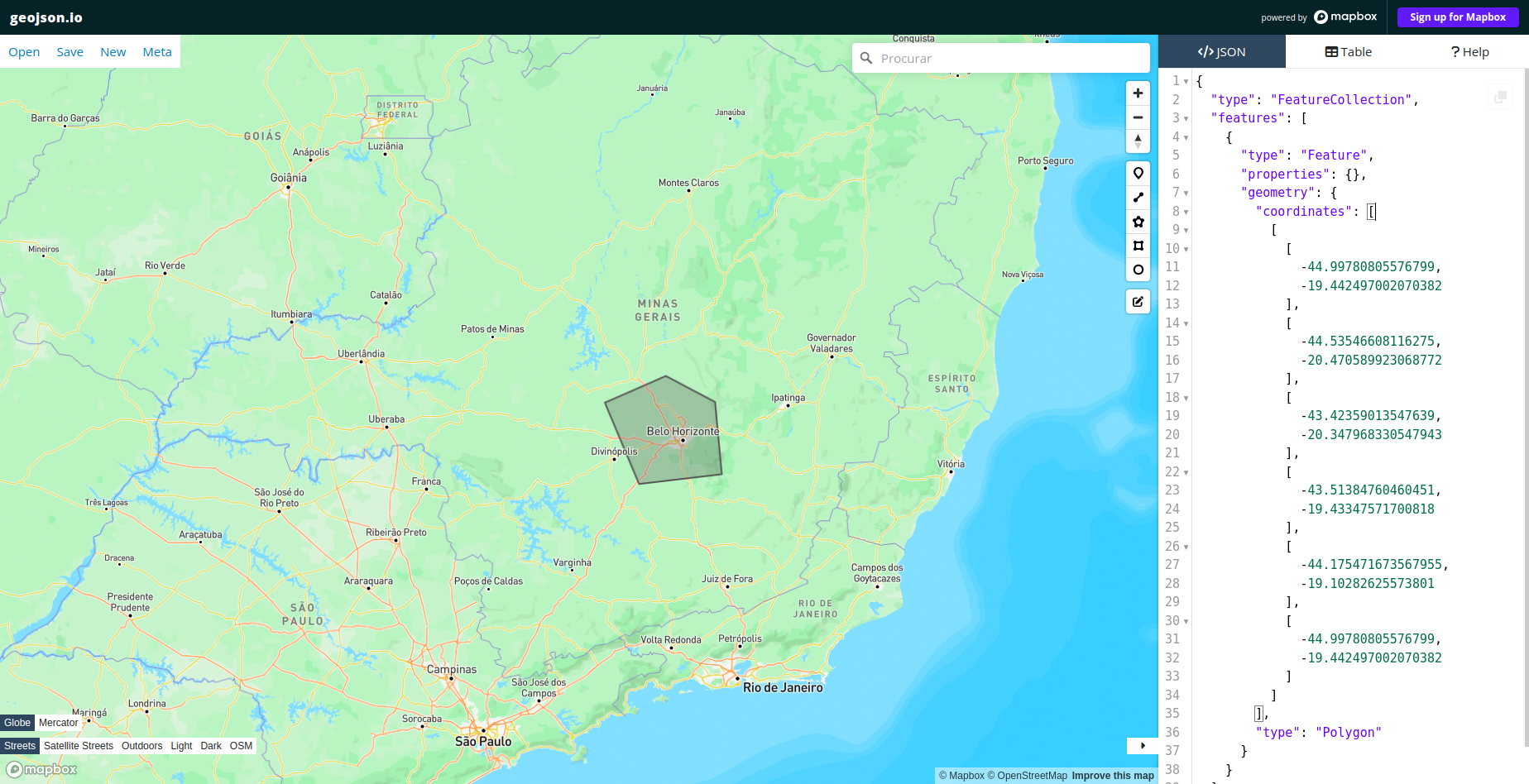 Desenhando com GeoJson