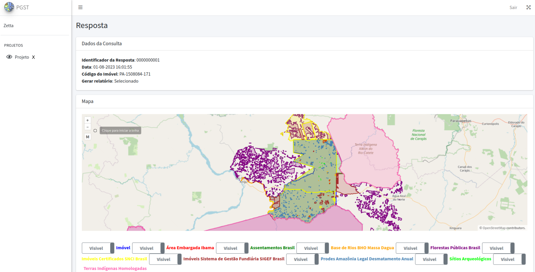 Tela de resposta 1 do Portal
